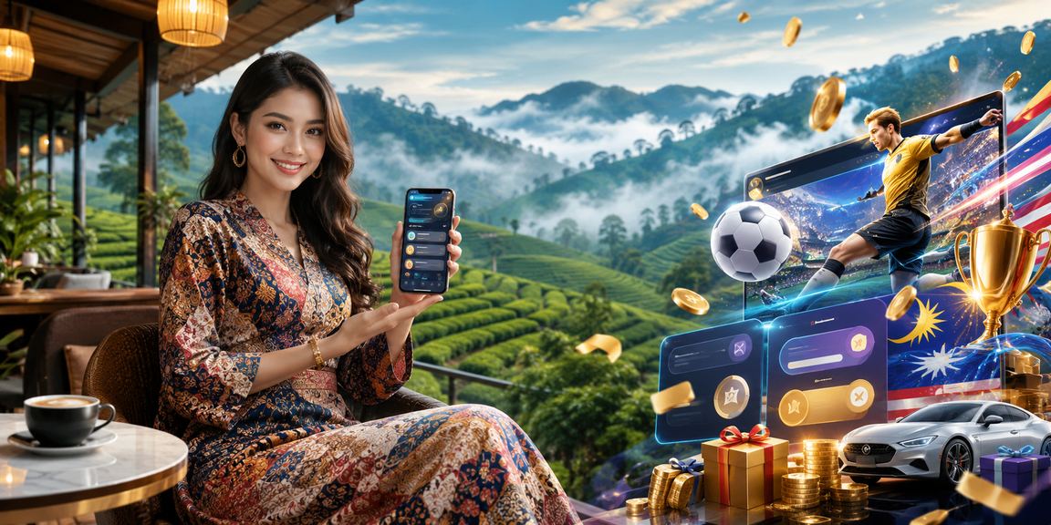 Pengguna Malaysia menggunakan aplikasi kasino mudah alih gk9 dengan corak batik tradisional